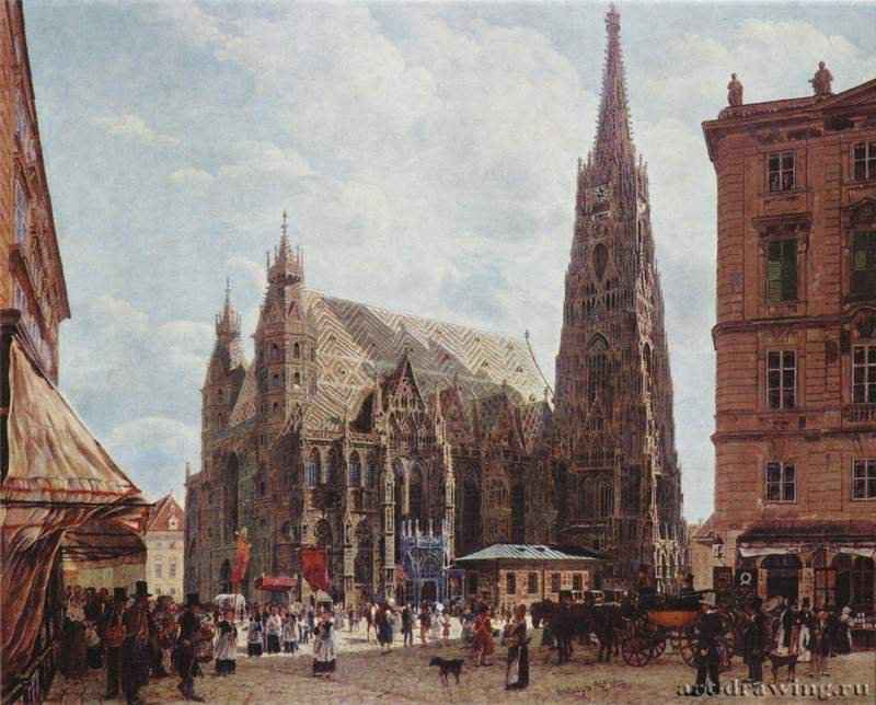 Вид на собор св. Стефана. 1832 - View of the Cathedral of St.. Stephen. 1832
46 x 58 смХолстРеализмАвстрияВена. Галерея австрийского искусства в Бельведере
